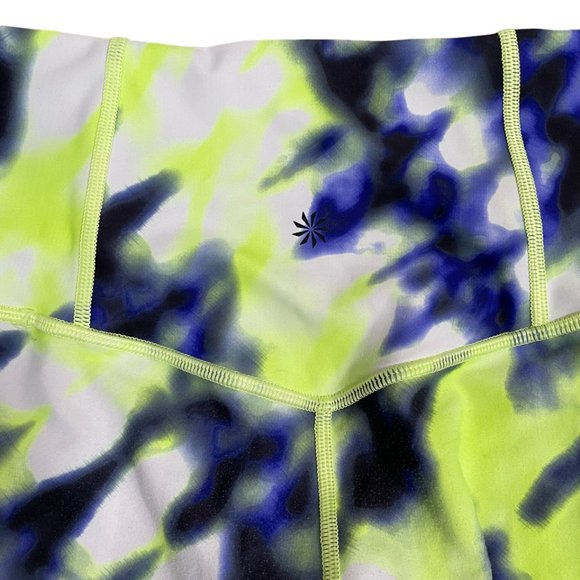 Athleta Elation Tie Dye 7/8 Tight Leggings Size XS Cobalt Blue Yellow - Picture 9 of 11